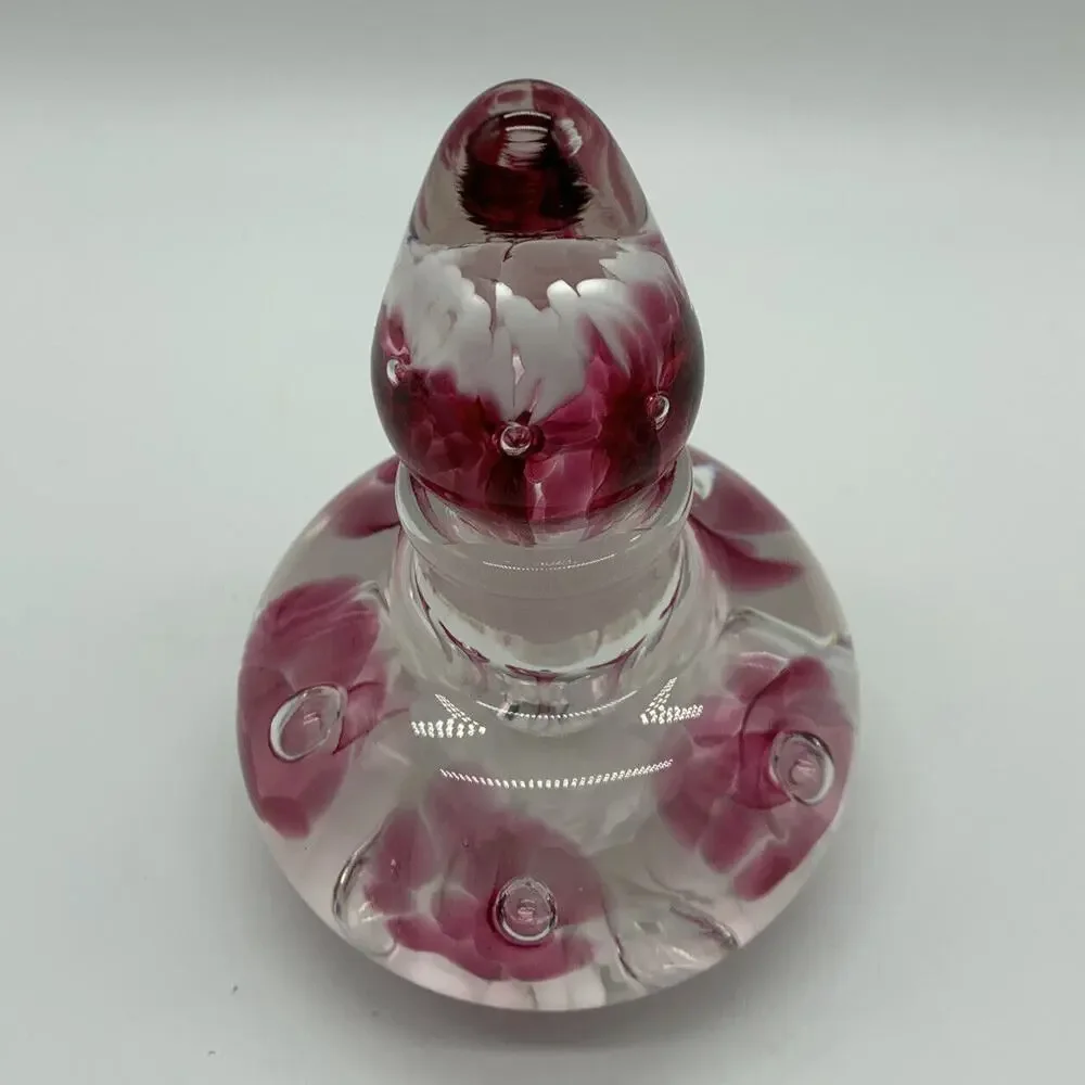 Vtg Joe Rice Perfume Bottle Cranberry Trumpet Flower Bullicanti - Picture 2 of 12